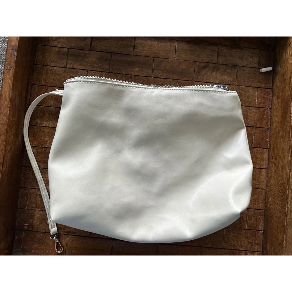 Sincerely Jules Woven Lattice Tote Bag Cream Off White Shoulder Bag with pouch